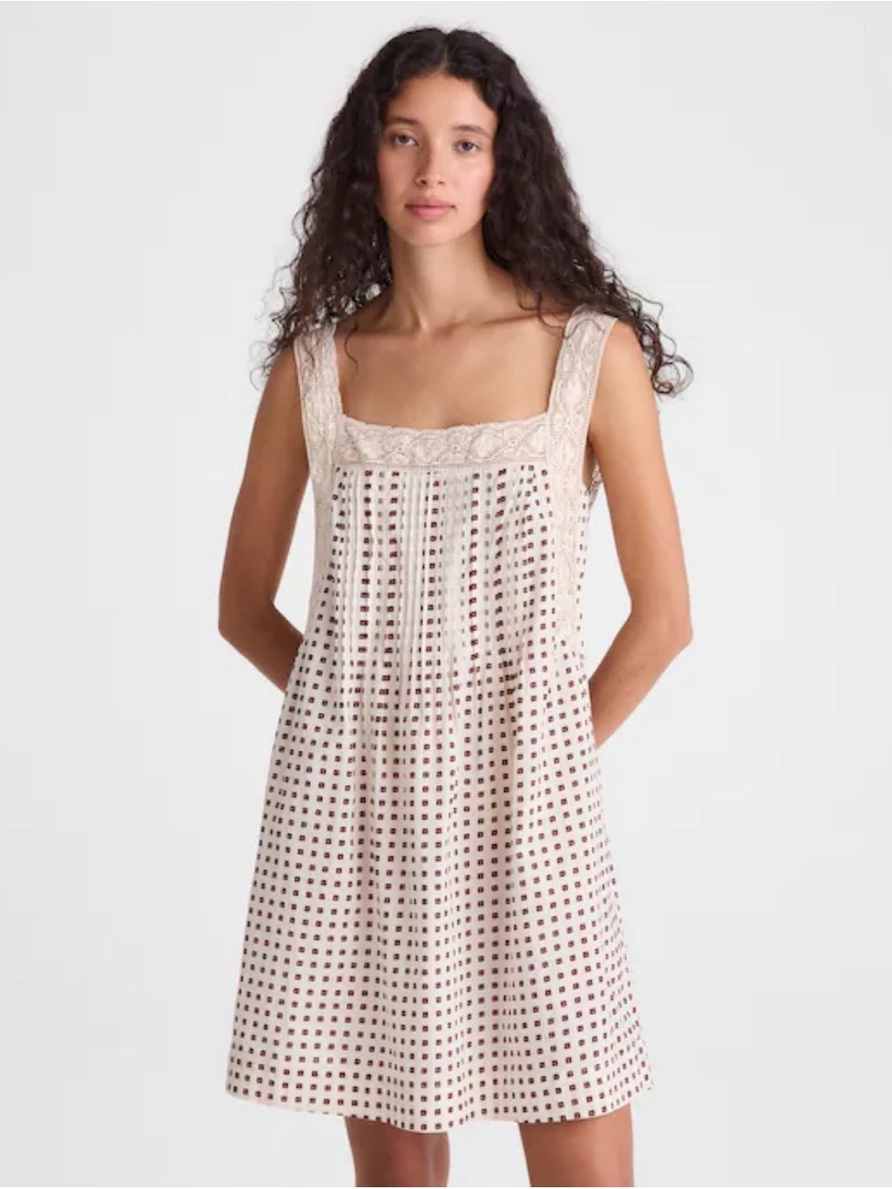 NWT Madewell The Sophie Square Neck Vintage Ivory Mini Dress Sz XXS $128